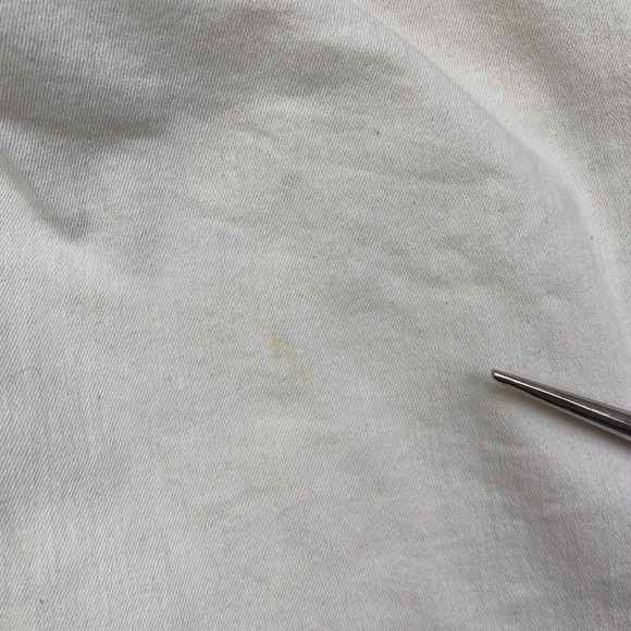 Mother The Looker Ankle Zip Embroidered Barefoot Princess Ivory Jeans 24 Pant - Picture 15 of 16